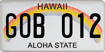 HI license plate GOB012