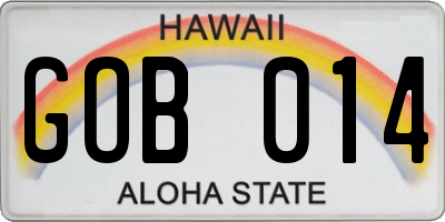 HI license plate GOB014