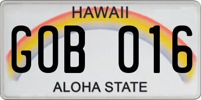 HI license plate GOB016