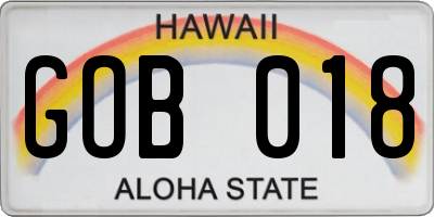 HI license plate GOB018