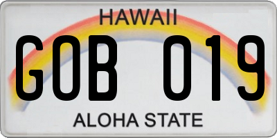 HI license plate GOB019