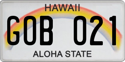 HI license plate GOB021