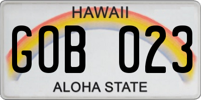 HI license plate GOB023