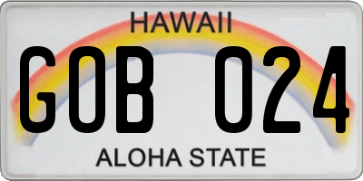 HI license plate GOB024