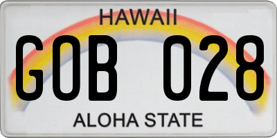 HI license plate GOB028