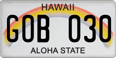 HI license plate GOB030