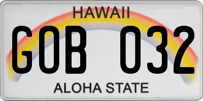 HI license plate GOB032