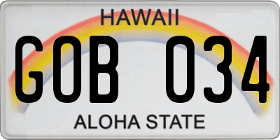 HI license plate GOB034