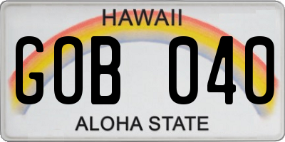 HI license plate GOB040