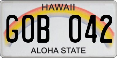HI license plate GOB042