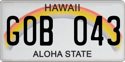 HI license plate GOB043