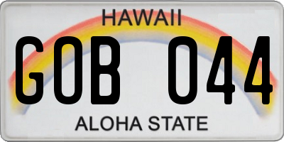 HI license plate GOB044