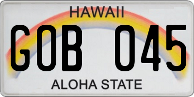 HI license plate GOB045