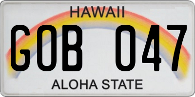 HI license plate GOB047