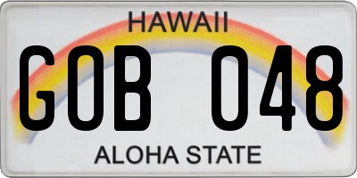 HI license plate GOB048