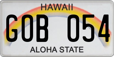 HI license plate GOB054