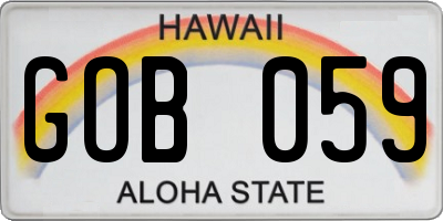 HI license plate GOB059