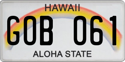 HI license plate GOB061