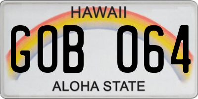 HI license plate GOB064