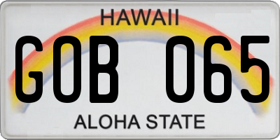 HI license plate GOB065
