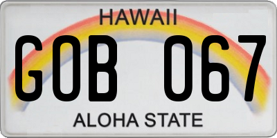 HI license plate GOB067