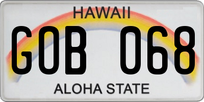HI license plate GOB068
