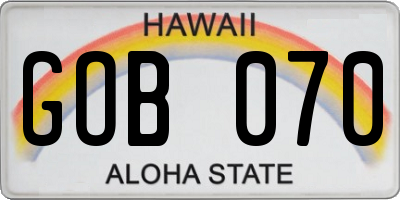HI license plate GOB070