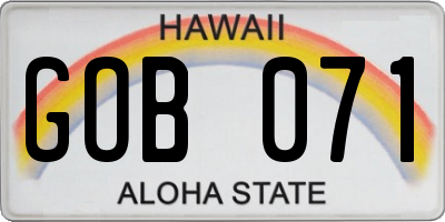 HI license plate GOB071
