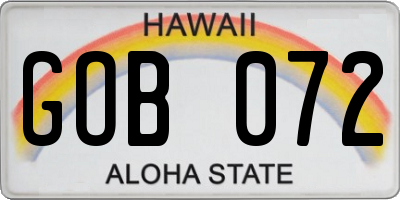 HI license plate GOB072