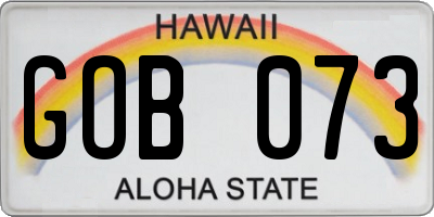 HI license plate GOB073