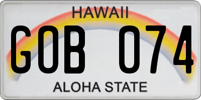 HI license plate GOB074