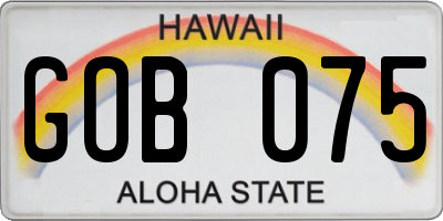 HI license plate GOB075