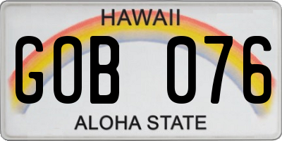 HI license plate GOB076