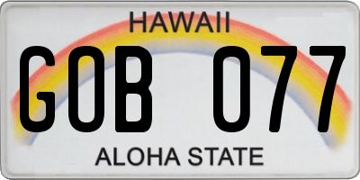 HI license plate GOB077