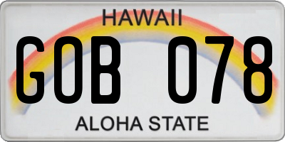 HI license plate GOB078