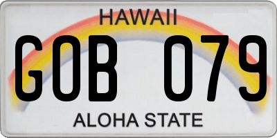 HI license plate GOB079