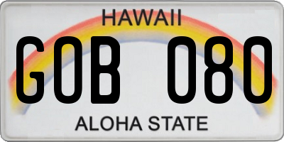 HI license plate GOB080