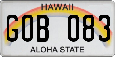 HI license plate GOB083