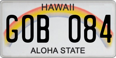 HI license plate GOB084