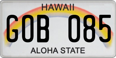 HI license plate GOB085