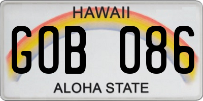 HI license plate GOB086