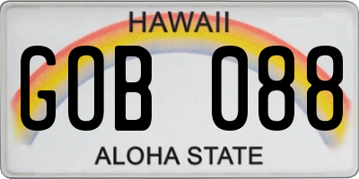 HI license plate GOB088