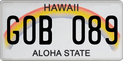 HI license plate GOB089