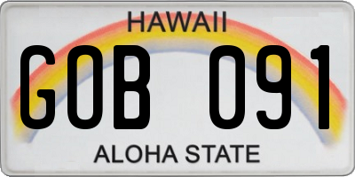 HI license plate GOB091