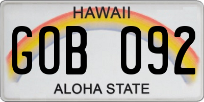 HI license plate GOB092