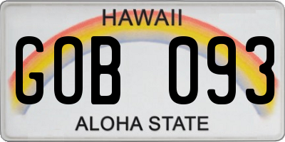 HI license plate GOB093