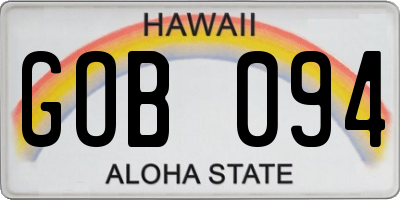 HI license plate GOB094