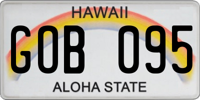 HI license plate GOB095