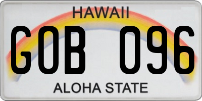 HI license plate GOB096