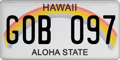 HI license plate GOB097